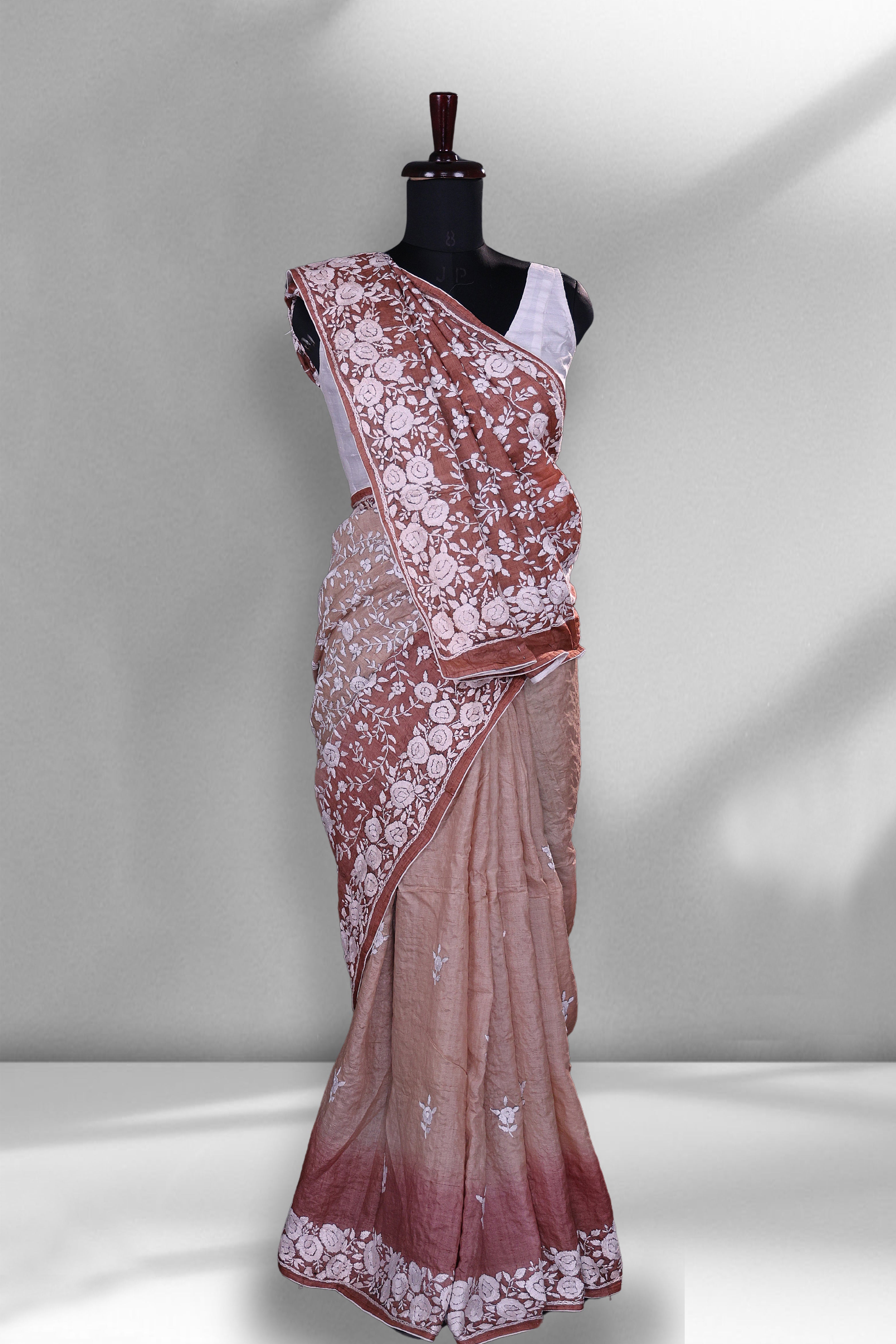 Tussar Shaded Parsi Hand Work